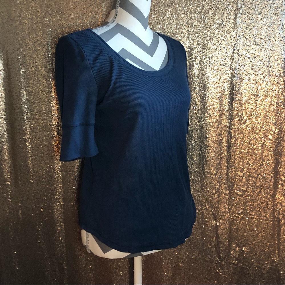 Talbots flannel material 3/4 sleeve top
